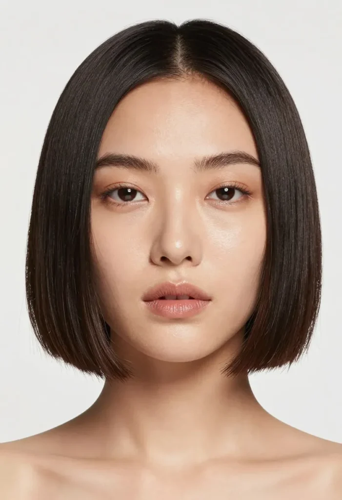 Asymmetrical Sleek Blunt Bob Asymmetrical Sleek Blunt Bob