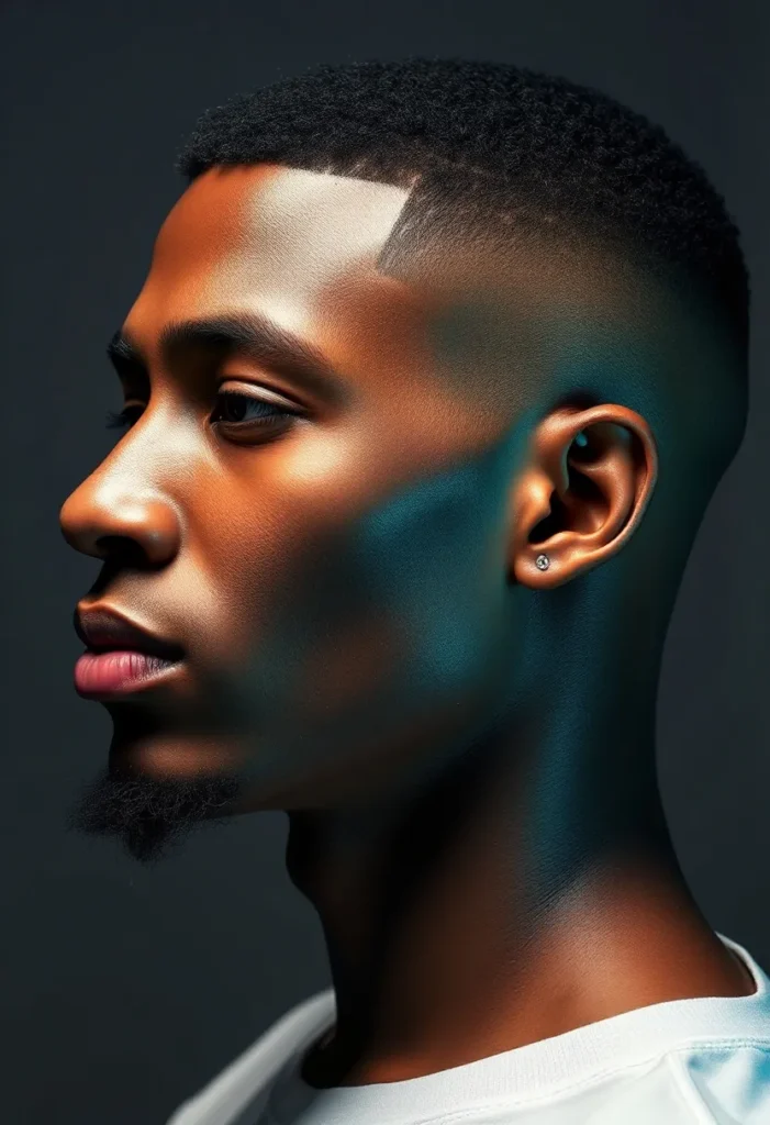 Bald Fade with a Shaved Side Part Bald Fade with a Shaved Side Part