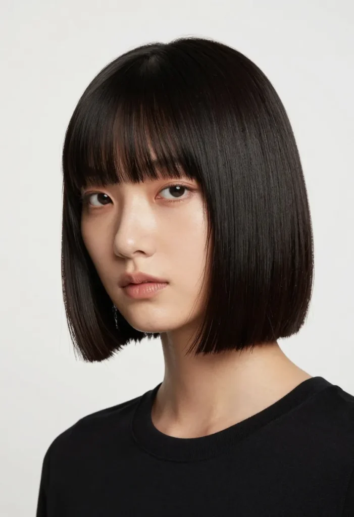 Blunt Bob with Eye-Skimming Bangs Blunt Bob with Eye-Skimming Bangs