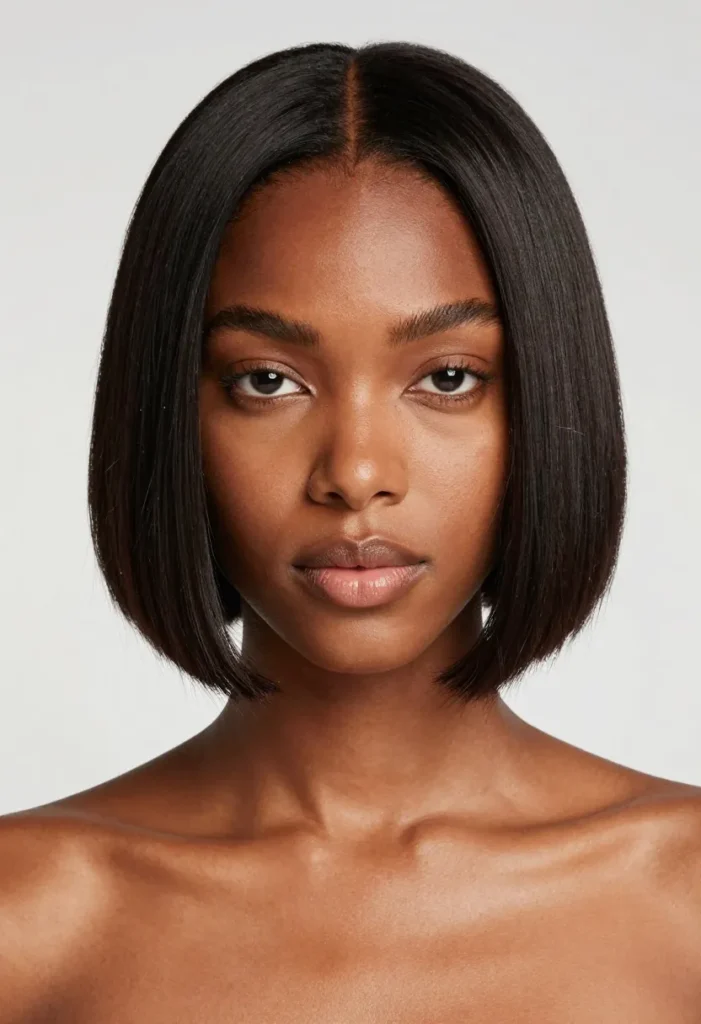 Blunt Middle-Parted Bob Blunt Middle-Parted Bob