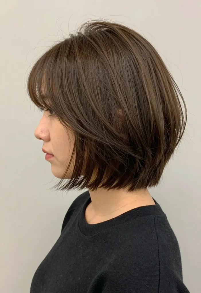 Bob with Textured Ends and Bangs Bob with Textured Ends and Bangs
