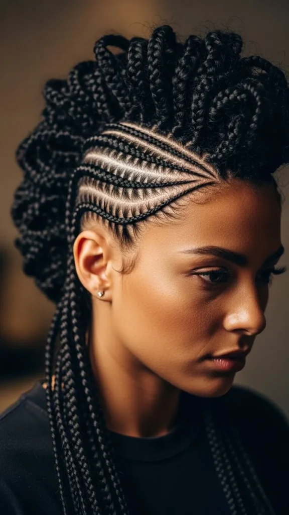Box Braids and Cornrows Mohawk Box Braids and Cornrows Mohawk