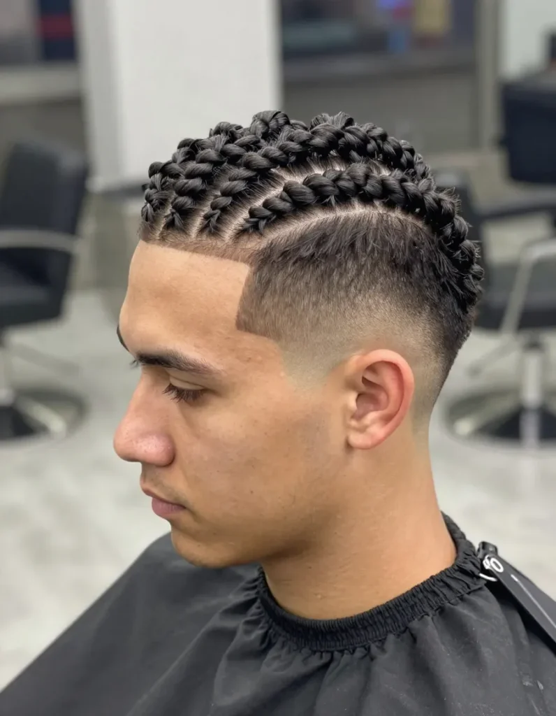 Box Comb Twists with a Fade Box Comb Twists with a Fade