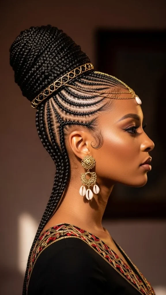 Braided Cornrow Updo Braided Cornrow Updo