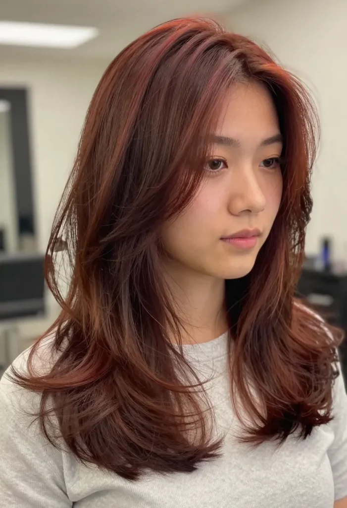 Brown Hair with Golden Red Highlights Brown Hair with Golden Red Highlights