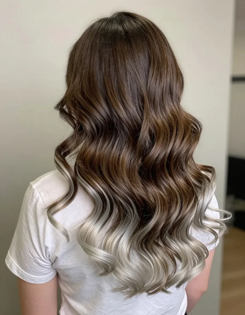Brunette Hair with Pearly Ends Brunette Hair with Pearly Ends