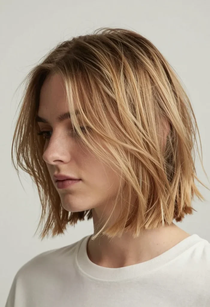 Choppy Bob with Highlights Choppy Bob with Highlights