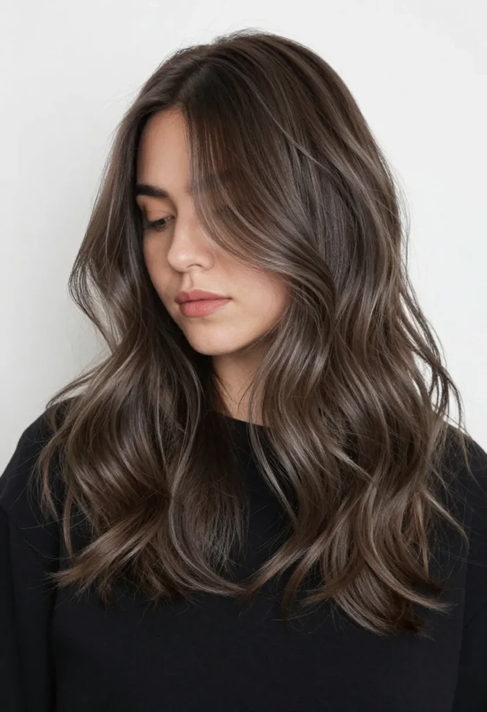 Cool Brunette with Ash Balayage Cool Brunette with Ash Balayage