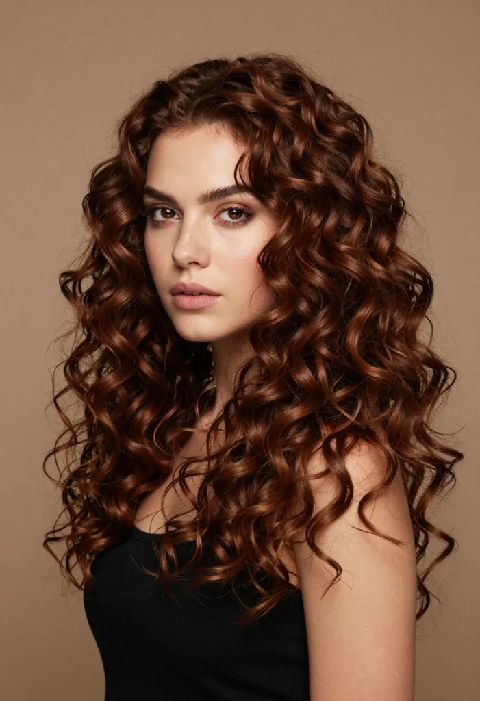 Dark Copper Brown Curls Dark Copper Brown Curls