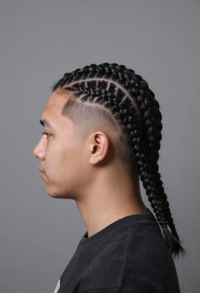 Diagonal Cornrows with Fade Diagonal Cornrows with Fade