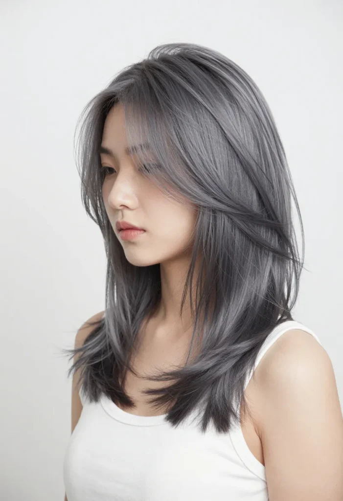 Flipped-Out Medium Gray Hairstyle Flipped-Out Medium Gray Hairstyle