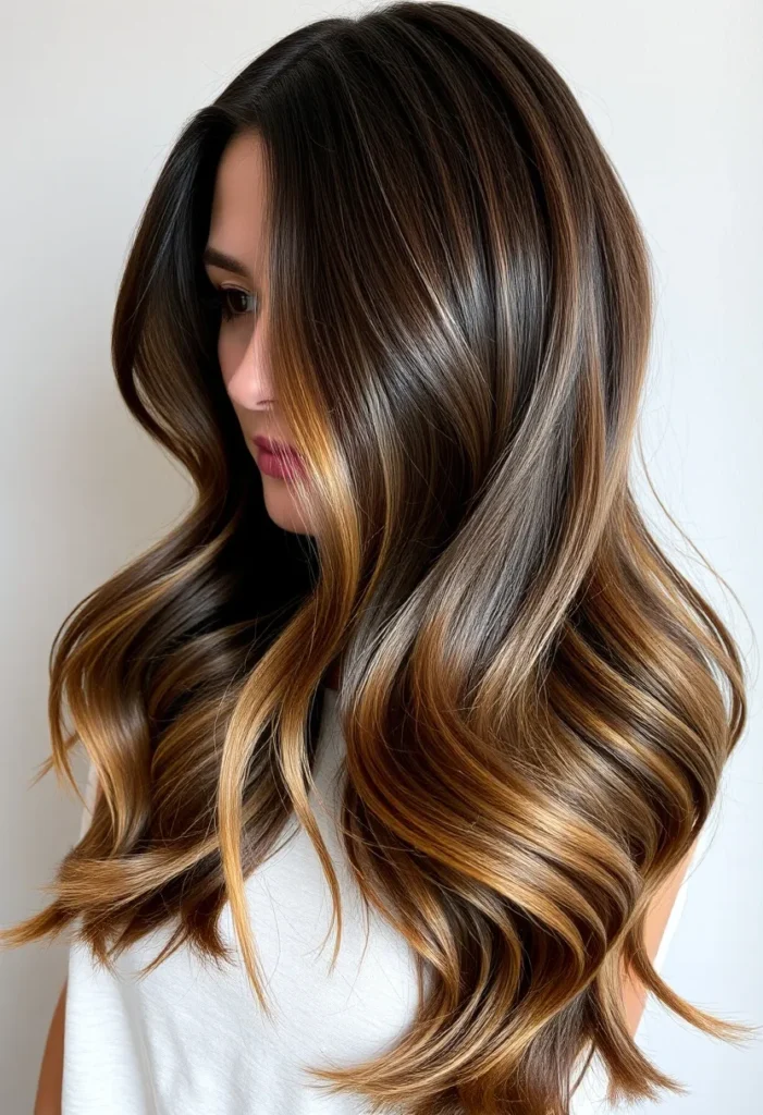 Highlighted Espresso Brown Waves Highlighted Espresso Brown Waves
