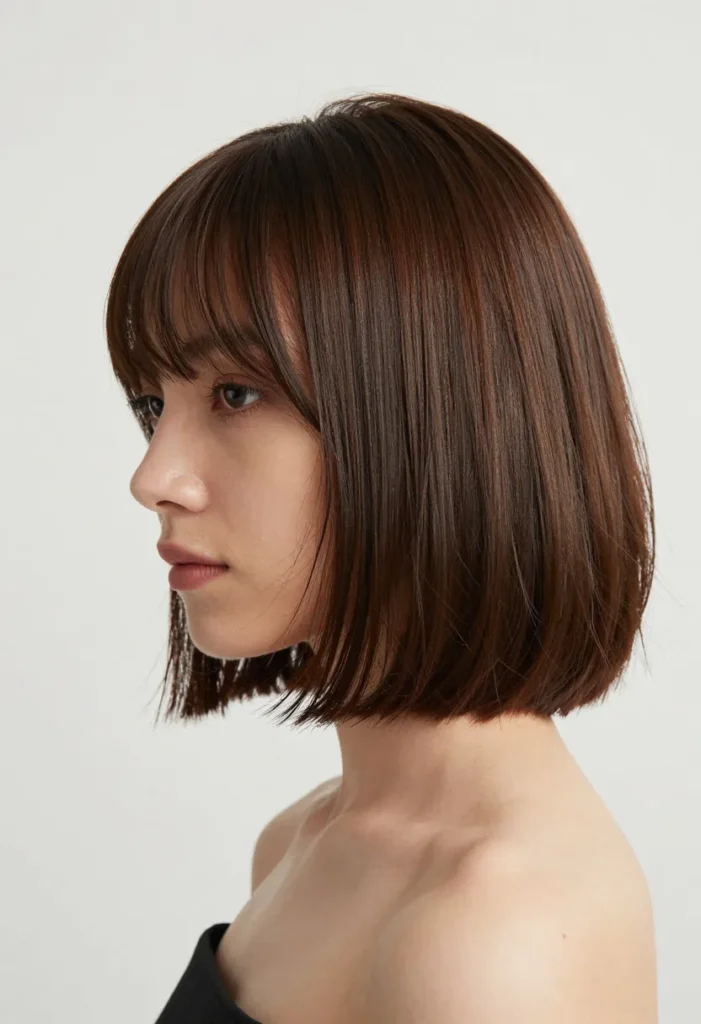 Jaw-Length Bob with Wispy Bangs Jaw-Length Bob with Wispy Bangs