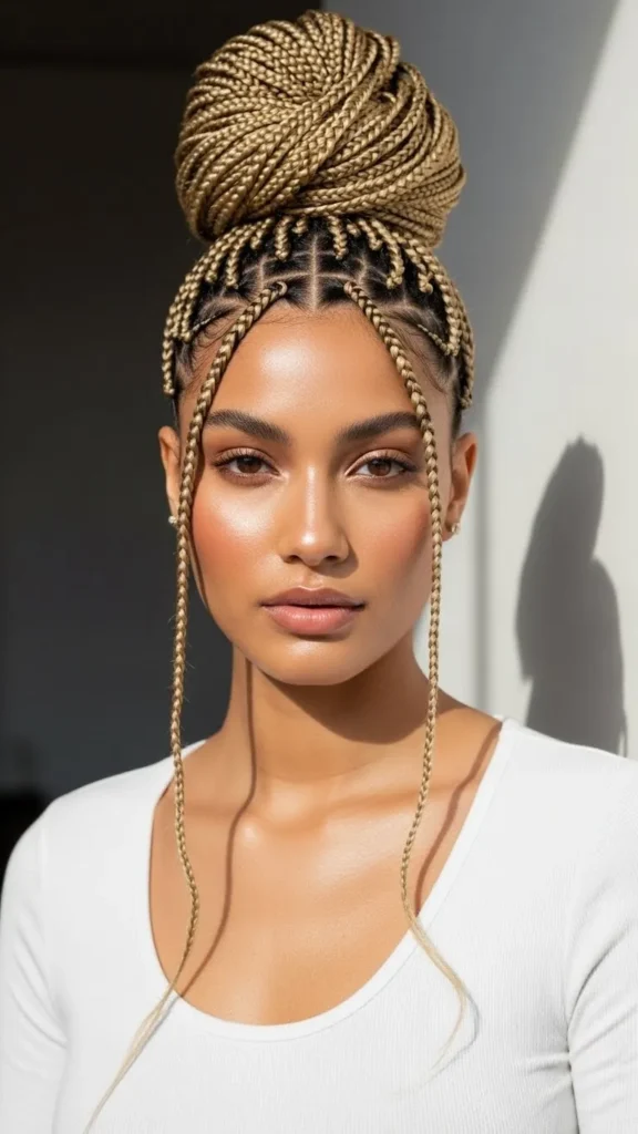 Knotless Braids into High Bun Knotless Braids into High Bun