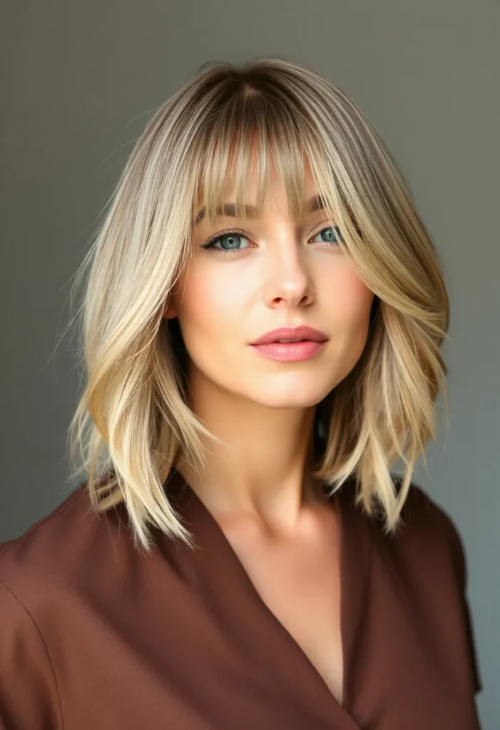 Layered Bob with Face-Framing Bangs Layered Bob with Face-Framing Bangs