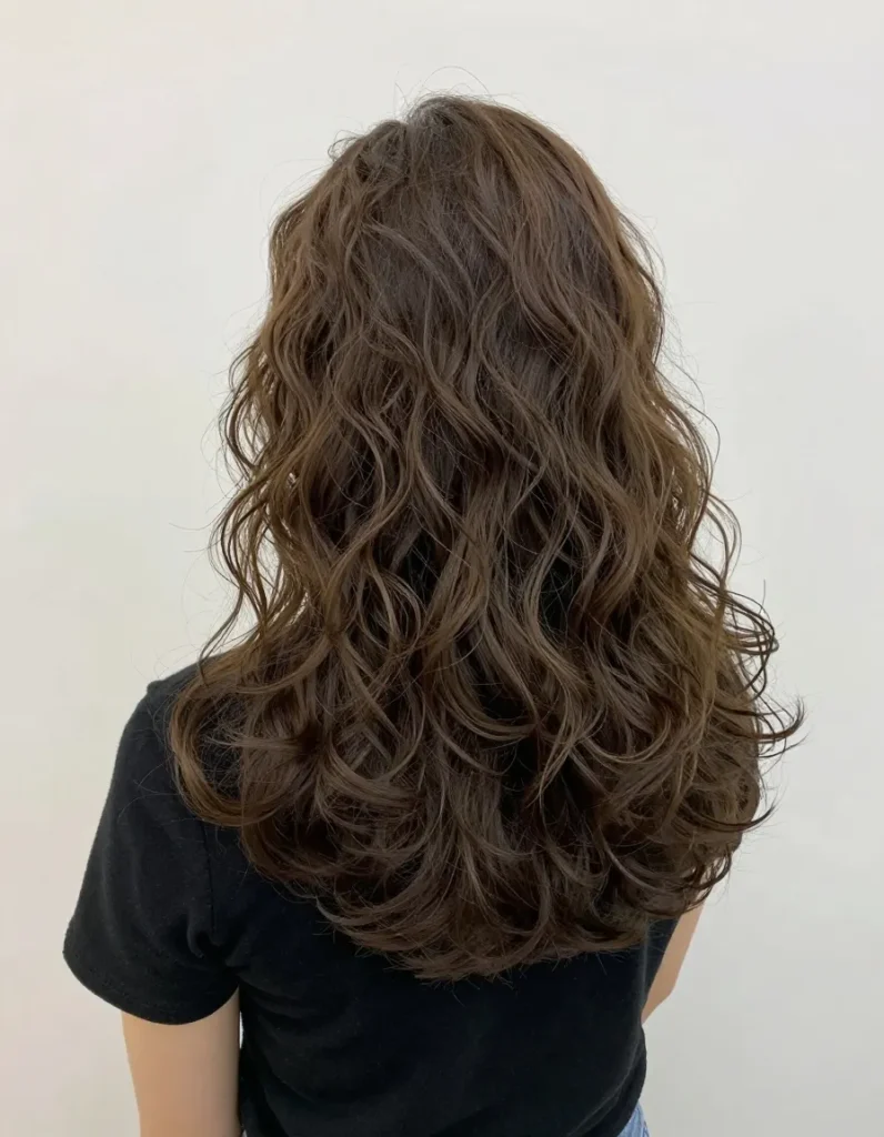 Layered Curly Style with Medium Size Curls Layered Curly Style with Medium Size Curls