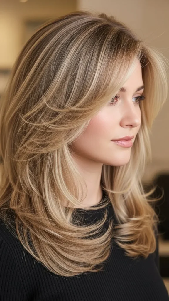 Layered Cut with Feathered Ends Layered Cut with Feathered Ends