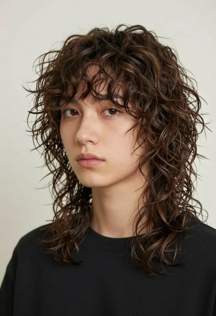 Lived-In Curly Brunette Shag Lived-In Curly Brunette Shag