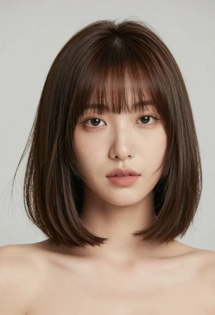 Lob with Cheekbone-Length Bangs Lob with Cheekbone-Length Bangs