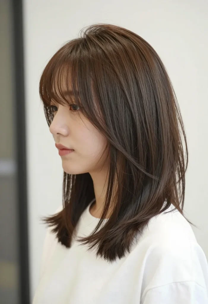 Lob with Long Side Bangs Lob with Long Side Bangs