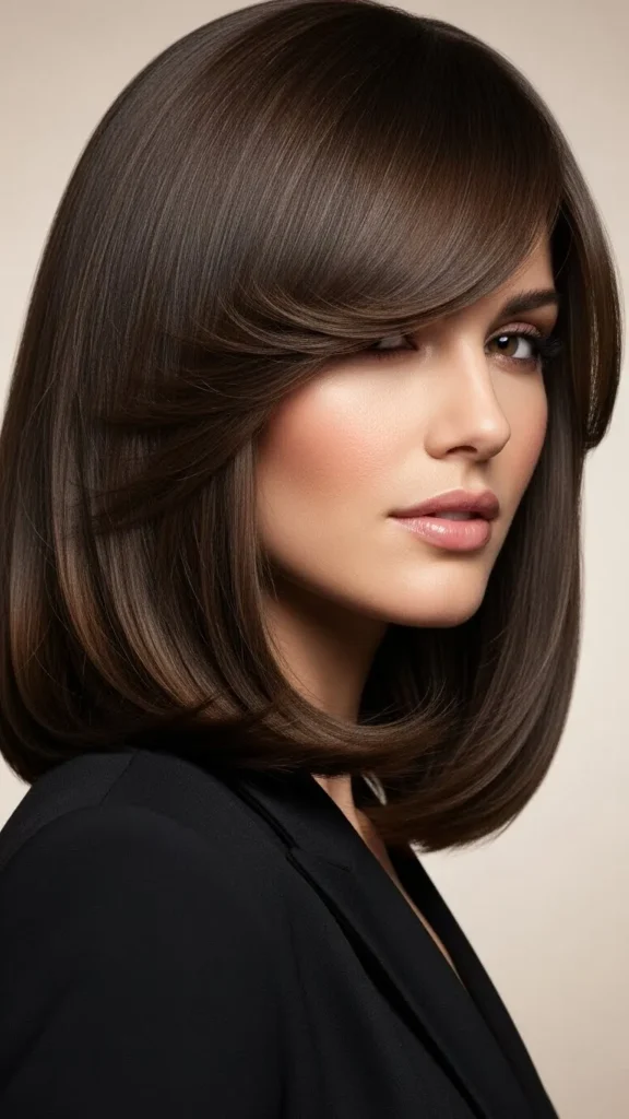 Long Bob with Swoopy Bangs Long Bob with Swoopy Bangs
