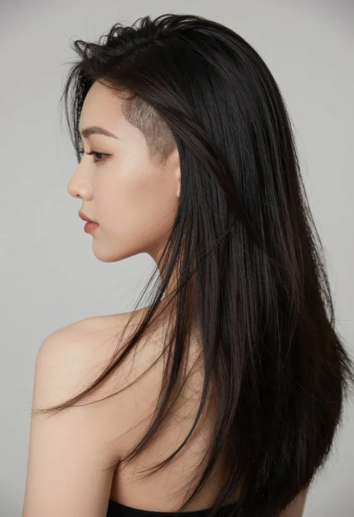 Long Hair with Undercut Temples Long Hair with Undercut Temples