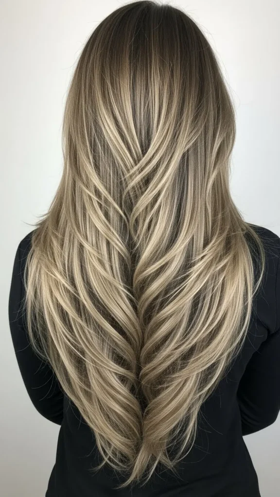 Long Hair with V-Cut Layers Long Hair with V-Cut Layers