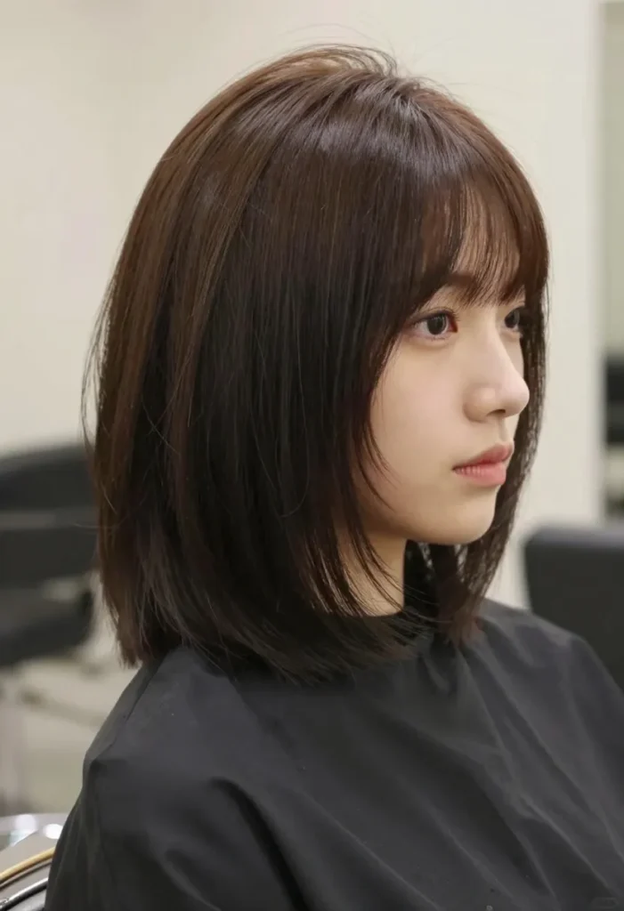Medium Cut with Arched Bangs Medium Cut with Arched Bangs