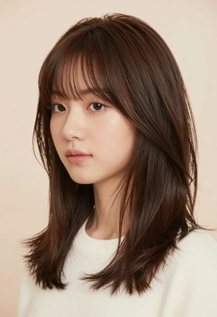 Medium Haircut with Long Bangs Medium Haircut with Long Bangs