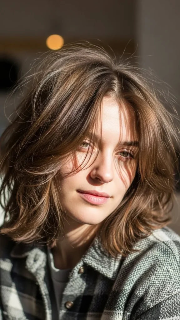 Medium Messy Feathered Cut Medium Messy Feathered Cut