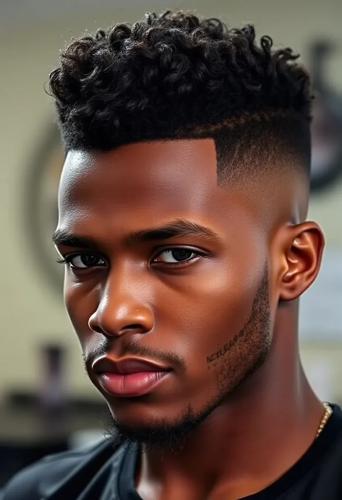 Natural Fauxhawk with Line Up Natural Fauxhawk with Line Up
