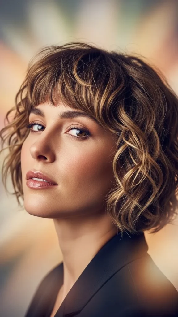 Pixie with Long Curly Bangs Pixie with Long Curly Bangs