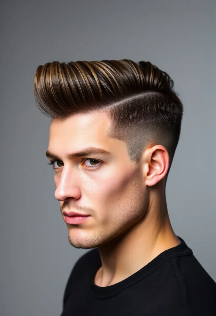 Pompadour with Short Sides Pompadour with Short Sides