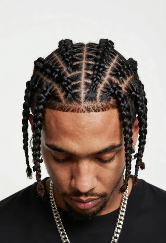 Pop Smoke Braids with Zigzag Parts Pop Smoke Braids with Zigzag Parts