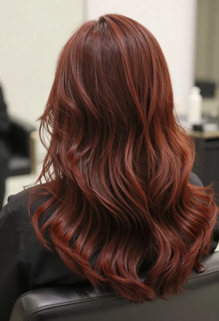 Red-Brown Hair with Highlights and Lowlights