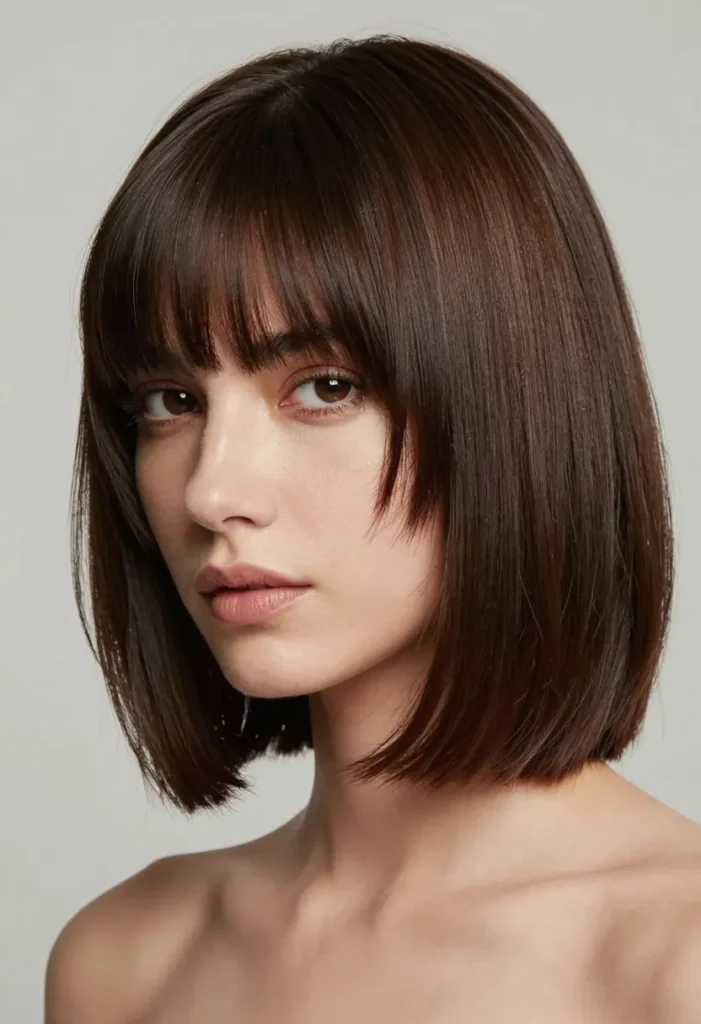 Rounded Bob with Long Bangs Rounded Bob with Long Bangs