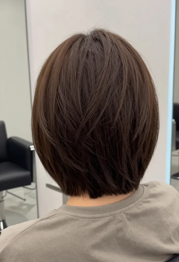 Rounded Bob with V-Cut Layers Rounded Bob with V-Cut Layers