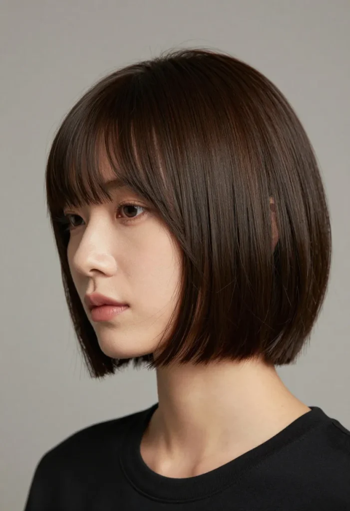 Short Bob and Side-Swept Bangs Short Bob and Side-Swept Bangs