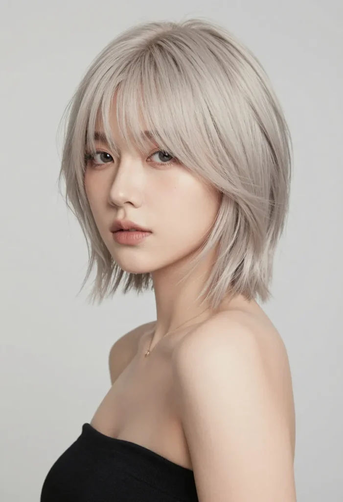 Short Feathered White Blonde Hairstyle Short Feathered White Blonde Hairstyle