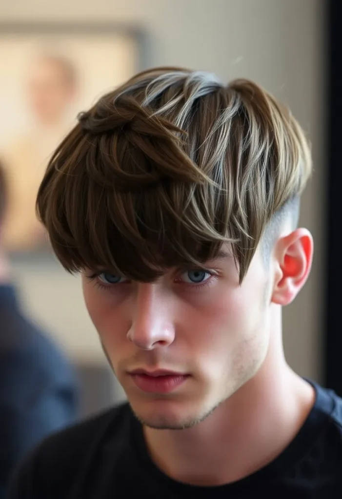 Short Hair with Textured Full Bangs Short Hair with Textured Full Bangs