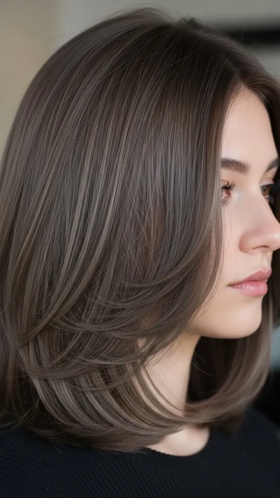 Shoulder-Length Ash Brown Hair Shoulder-Length Ash Brown Hair