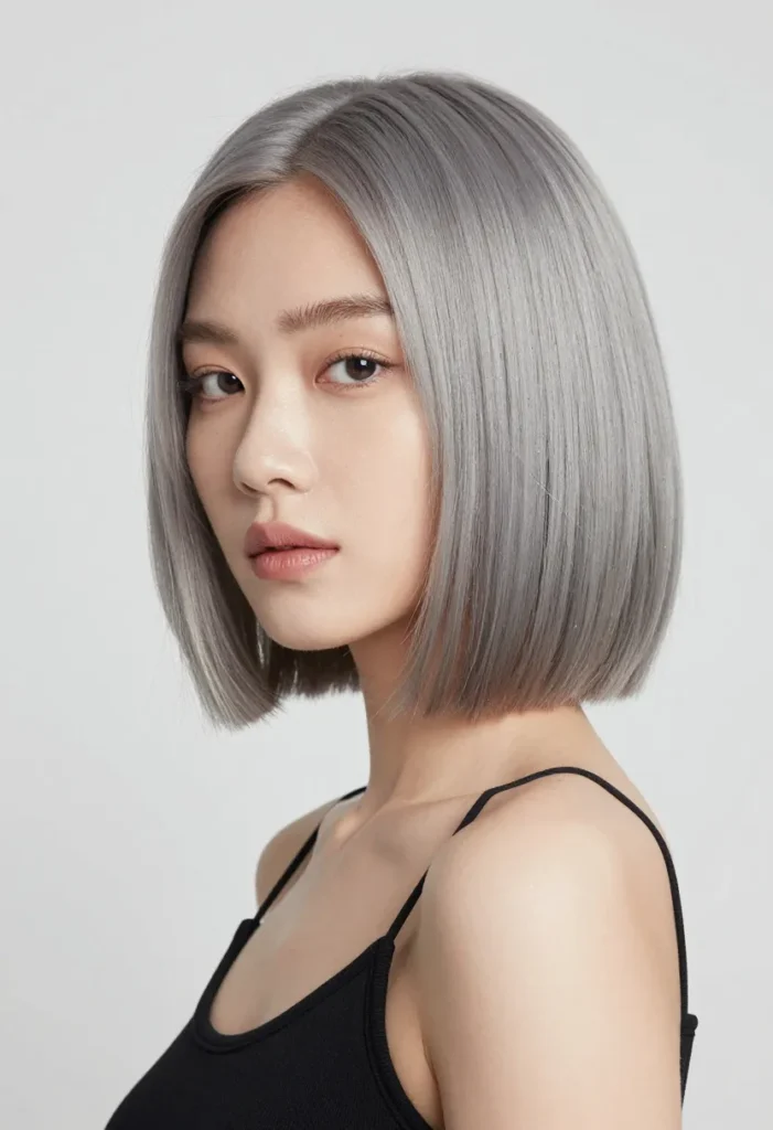 Side Parted Chin Length Side Parted Chin Length