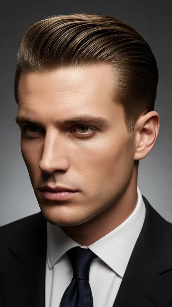 Side-Parted Slicked Back Hair Side-Parted Slicked Back Hair