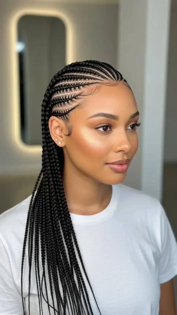 Side-Swept Cornrows Side-Swept Cornrows