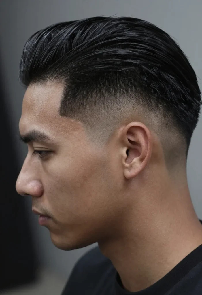 Slick Back with Low Drop Fade Slick Back with Low Drop Fade