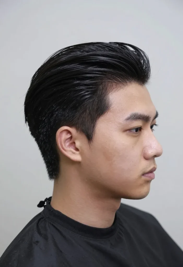 Slicked Back Cut with a Taper Slicked Back Cut with a Taper