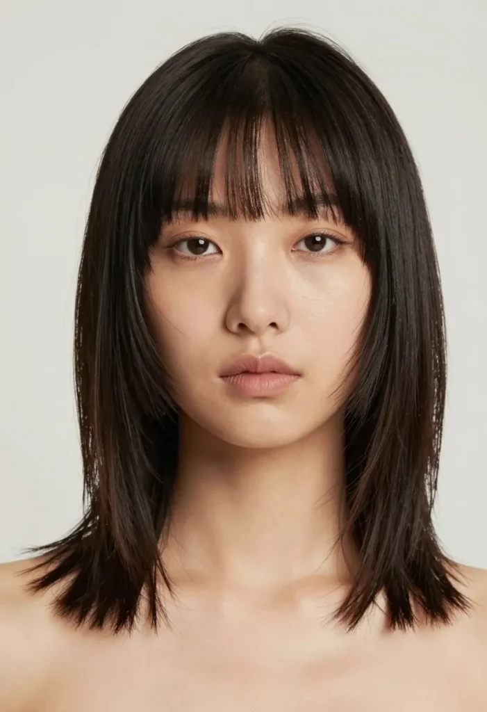 Straight Shoulder-Length Shag Straight Shoulder-Length Shag