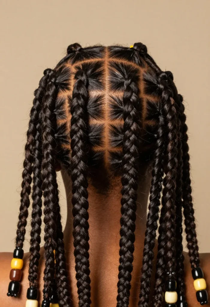 Stretched Twists with Fulani Cornrows Stretched Twists with Fulani Cornrows