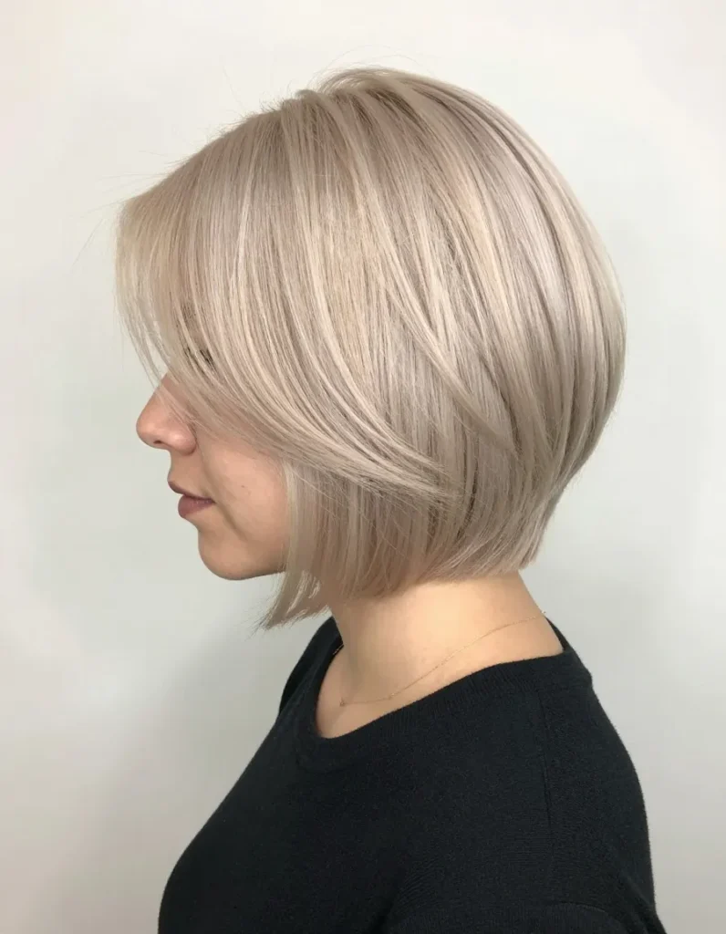 Sunset-Hued Cut with Layered Bangs Sunset-Hued Cut with Layered Bangs