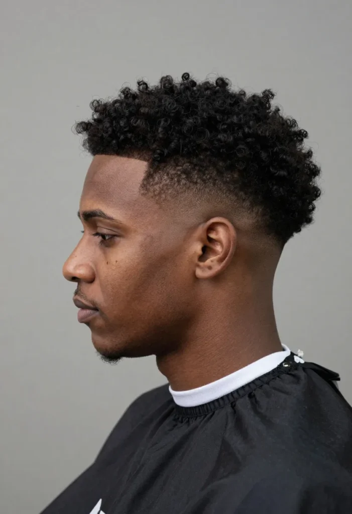 Taper Fade Curly Fauxhawk Taper Fade Curly Fauxhawk